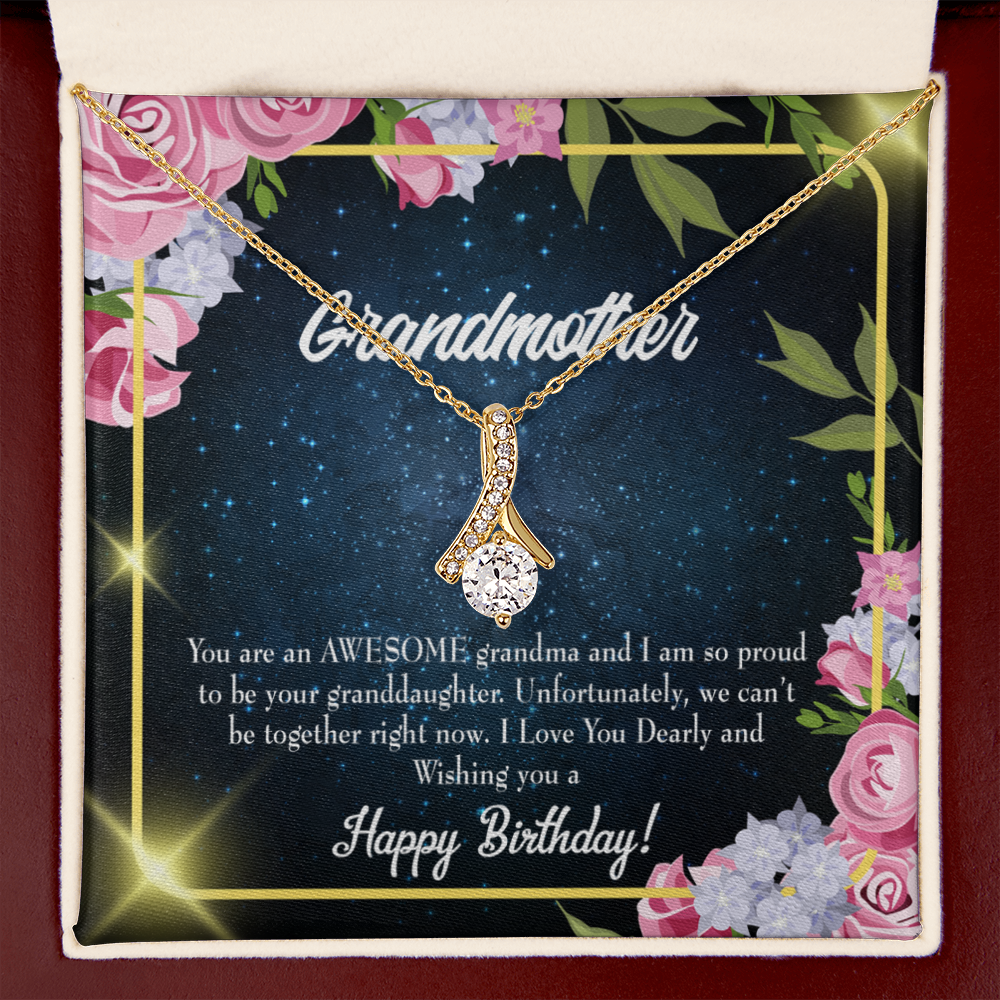 To My Grandmother Birthday Gift From Granddaughter Alluring Ribbon Necklace Message Card-Express Your Love Gifts