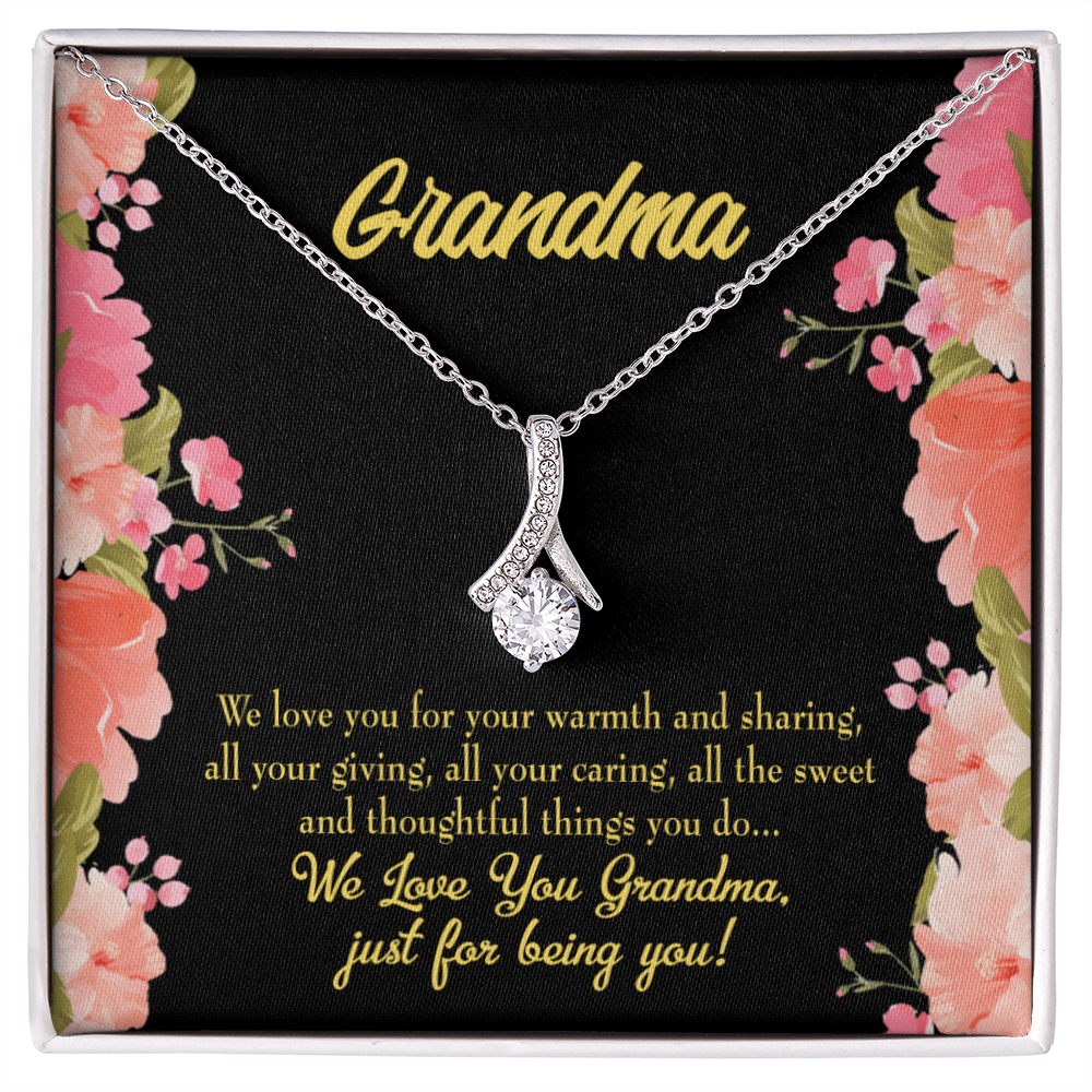 To My Grandmother Family to Grandma Alluring Ribbon Necklace Message Card-Express Your Love Gifts