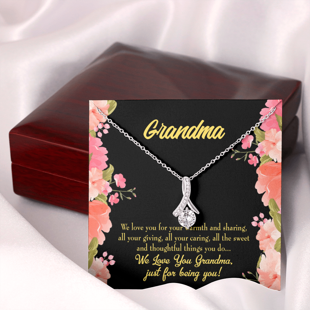 To My Grandmother Family to Grandma Alluring Ribbon Necklace Message Card-Express Your Love Gifts