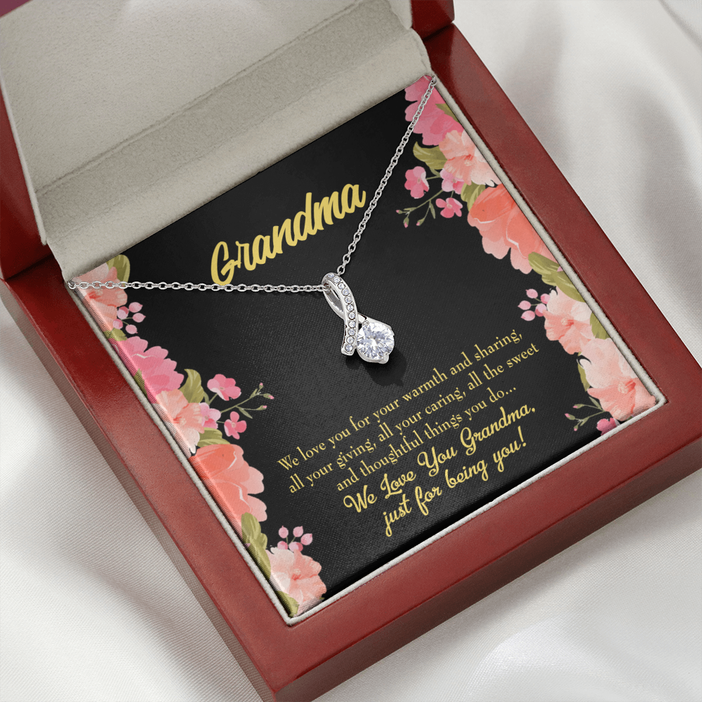 To My Grandmother Family to Grandma Alluring Ribbon Necklace Message Card-Express Your Love Gifts