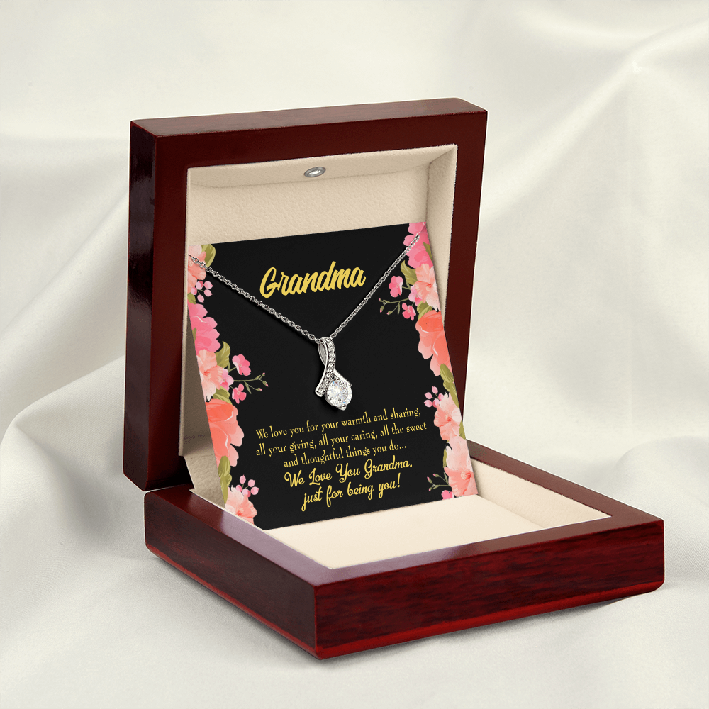 To My Grandmother Family to Grandma Alluring Ribbon Necklace Message Card-Express Your Love Gifts