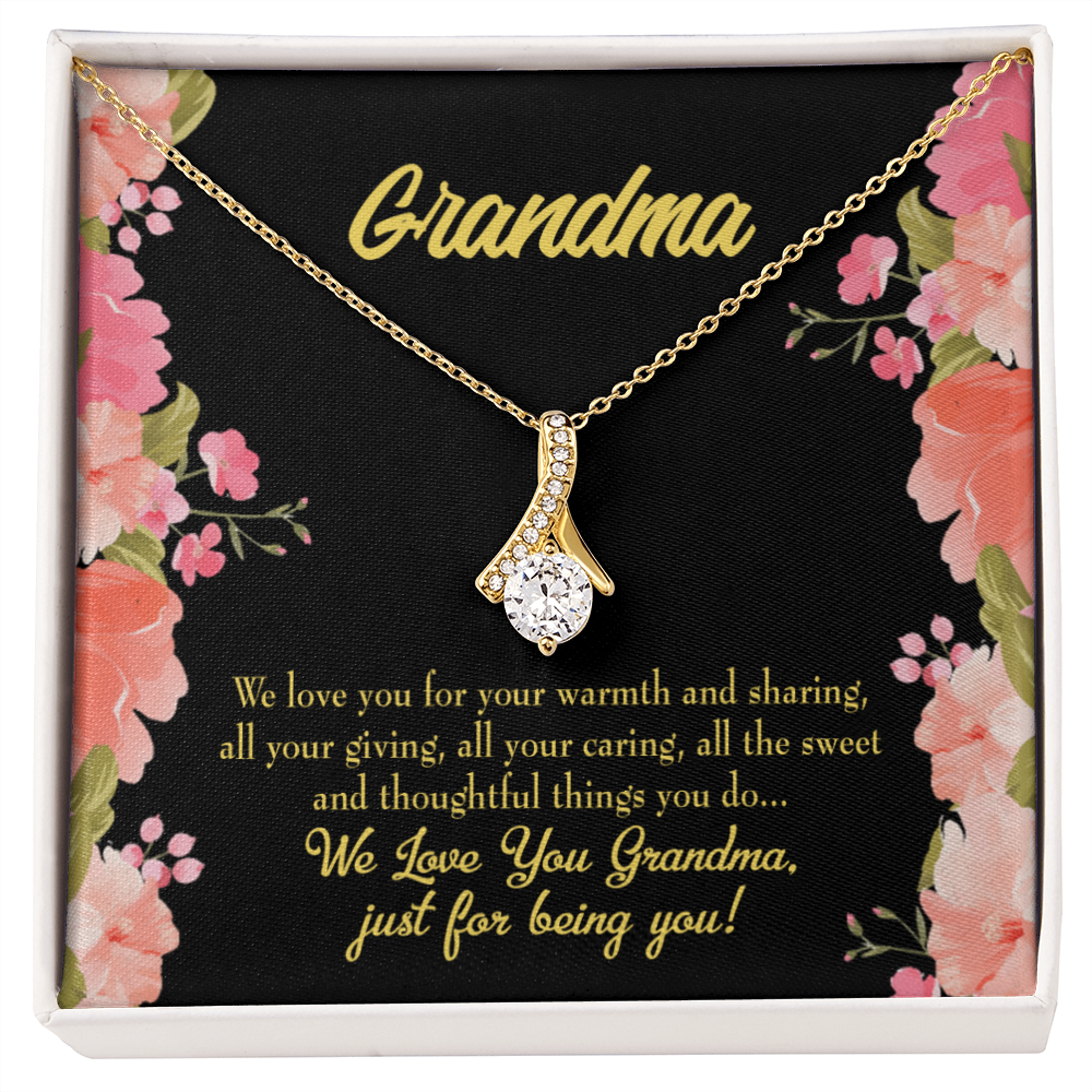 To My Grandmother Family to Grandma Alluring Ribbon Necklace Message Card-Express Your Love Gifts