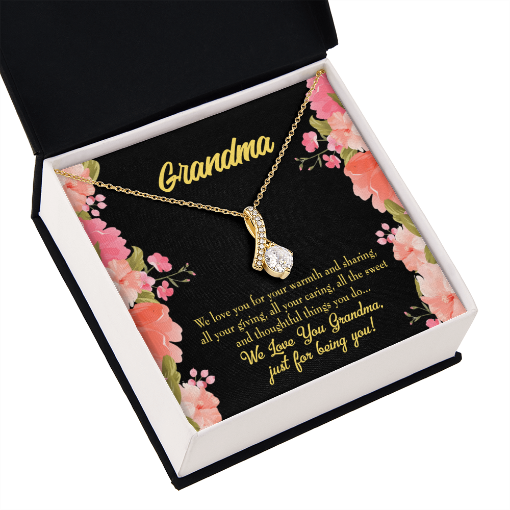 To My Grandmother Family to Grandma Alluring Ribbon Necklace Message Card-Express Your Love Gifts