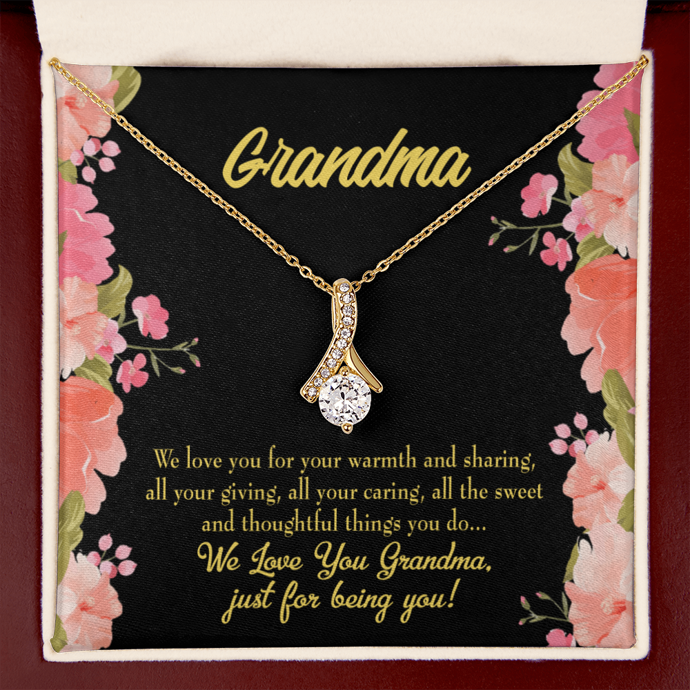 To My Grandmother Family to Grandma Alluring Ribbon Necklace Message Card-Express Your Love Gifts