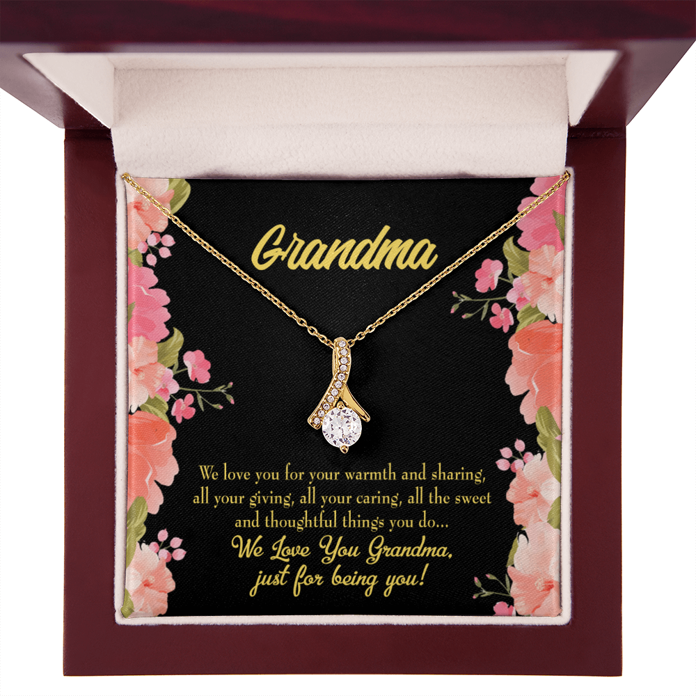 To My Grandmother Family to Grandma Alluring Ribbon Necklace Message Card-Express Your Love Gifts