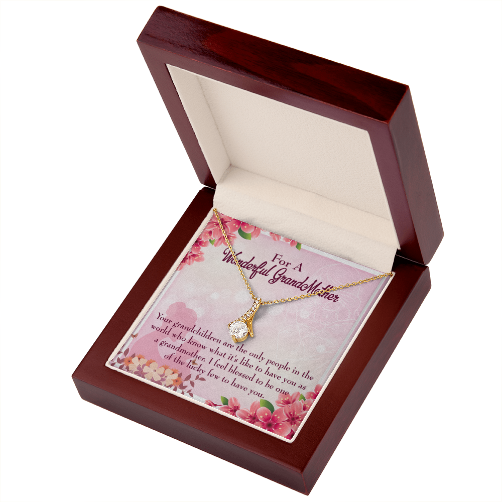 To My Grandmother Grandchild Granny Alluring Ribbon Necklace Message Card-Express Your Love Gifts