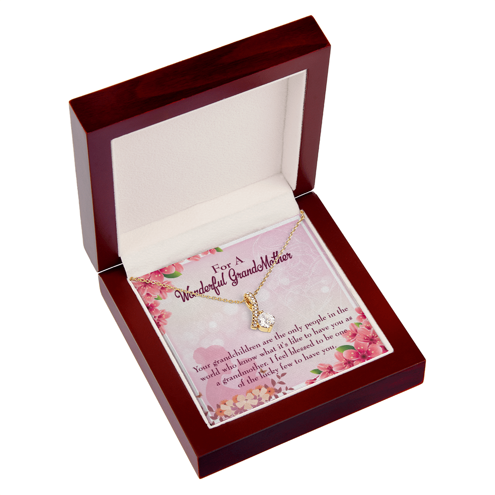 To My Grandmother Grandchild Granny Alluring Ribbon Necklace Message Card-Express Your Love Gifts