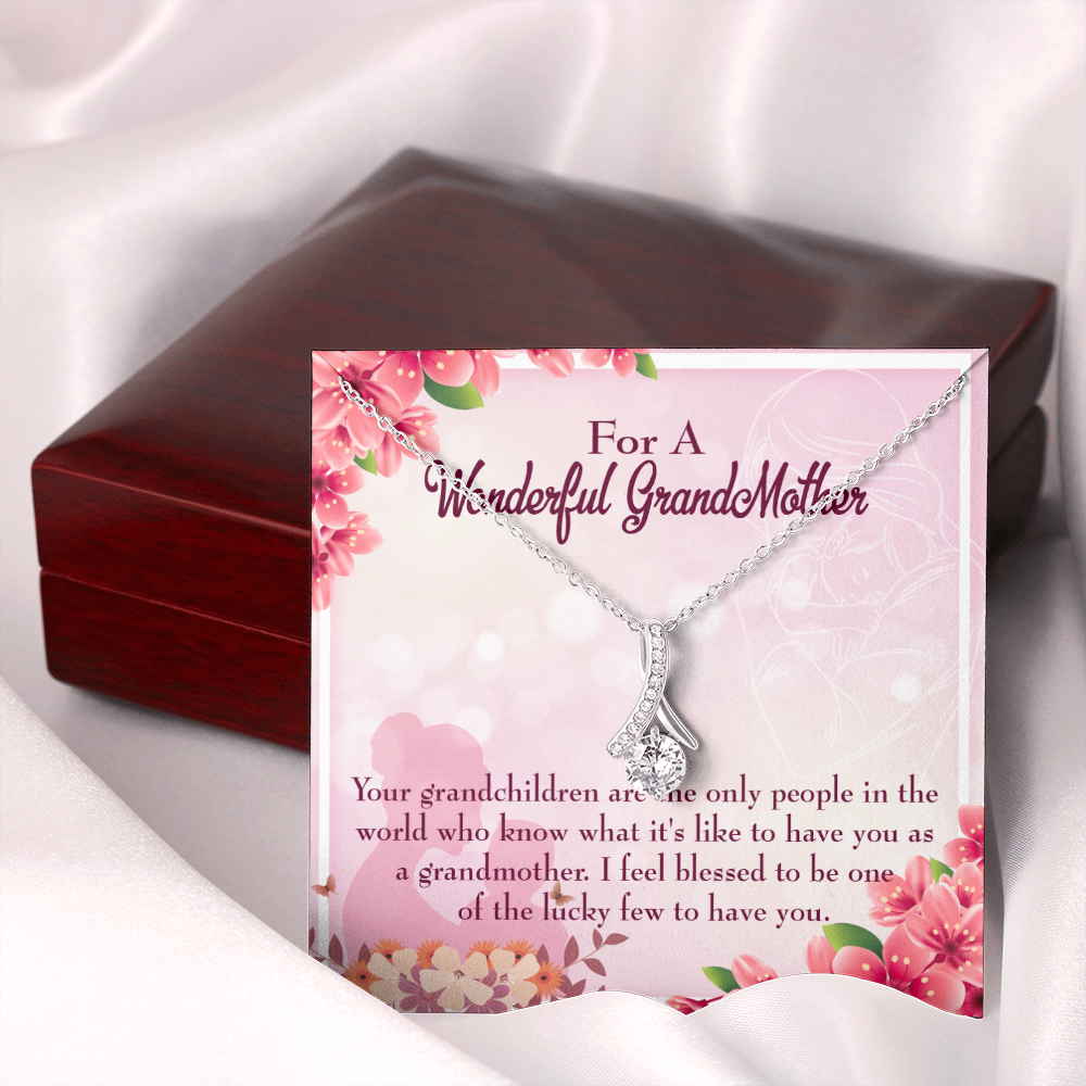 To My Grandmother Grandchild Granny Alluring Ribbon Necklace Message Card-Express Your Love Gifts