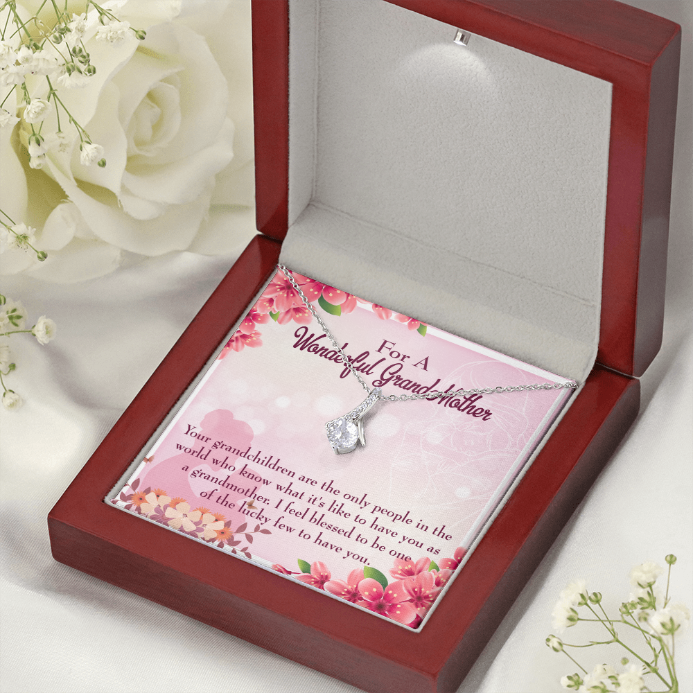 To My Grandmother Grandchild Granny Alluring Ribbon Necklace Message Card-Express Your Love Gifts