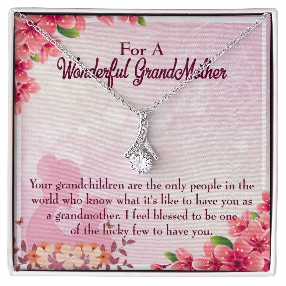 To My Grandmother Grandchild Granny Alluring Ribbon Necklace Message Card-Express Your Love Gifts