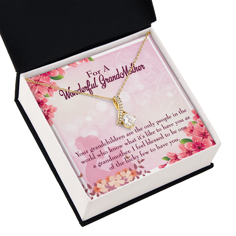 To My Grandmother Grandchild Granny Alluring Ribbon Necklace Message Card-Express Your Love Gifts