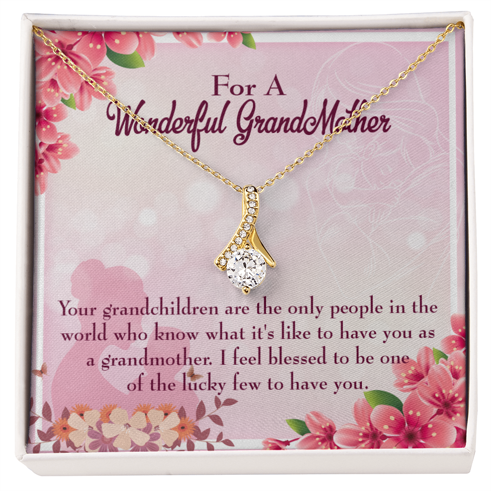 To My Grandmother Grandchild Granny Alluring Ribbon Necklace Message Card-Express Your Love Gifts