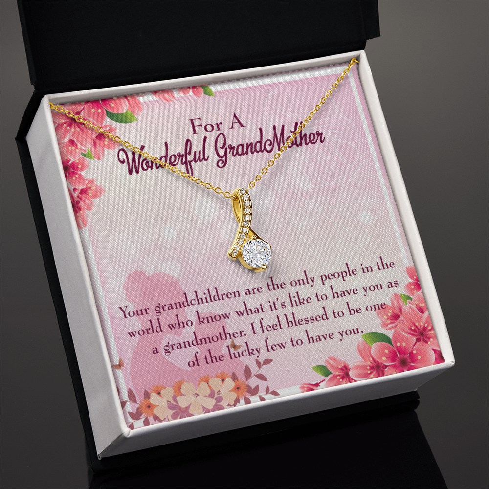 To My Grandmother Grandchild Granny Alluring Ribbon Necklace Message Card-Express Your Love Gifts