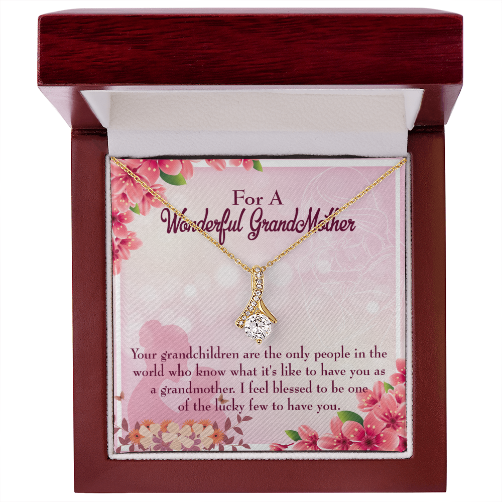 To My Grandmother Grandchild Granny Alluring Ribbon Necklace Message Card-Express Your Love Gifts