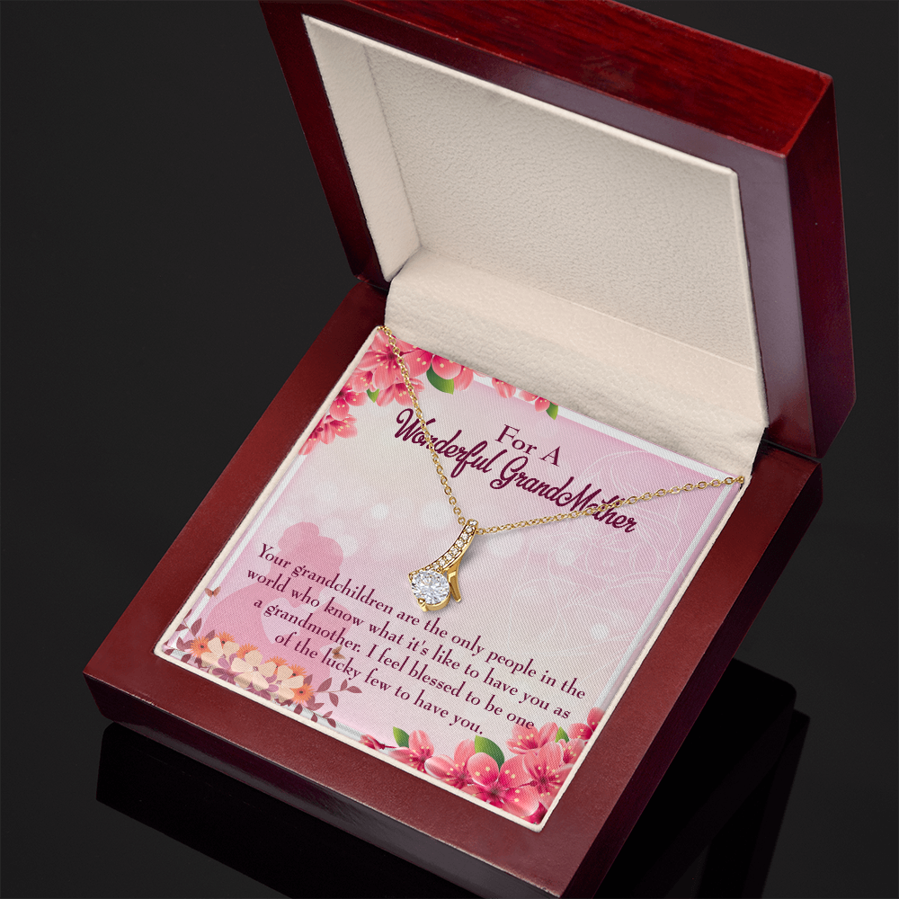 To My Grandmother Grandchild Granny Alluring Ribbon Necklace Message Card-Express Your Love Gifts