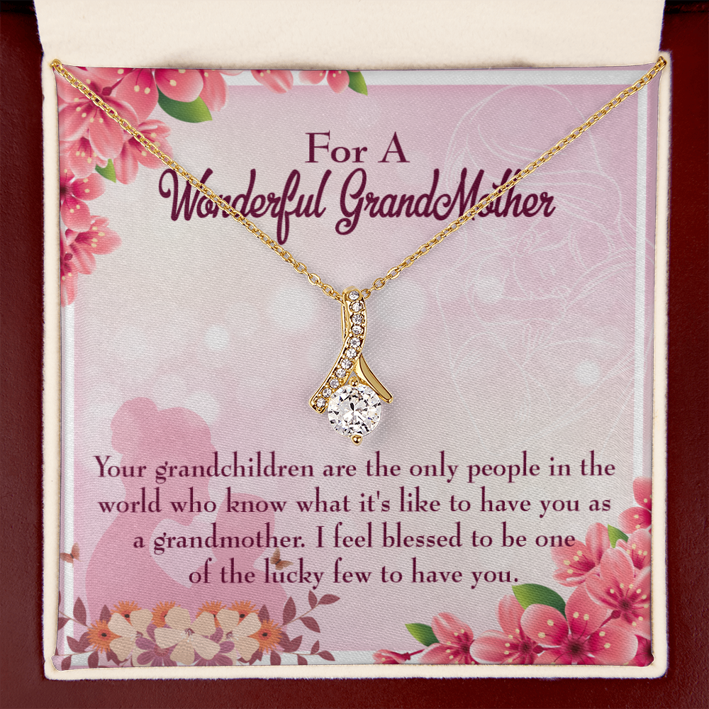 To My Grandmother Grandchild Granny Alluring Ribbon Necklace Message Card-Express Your Love Gifts