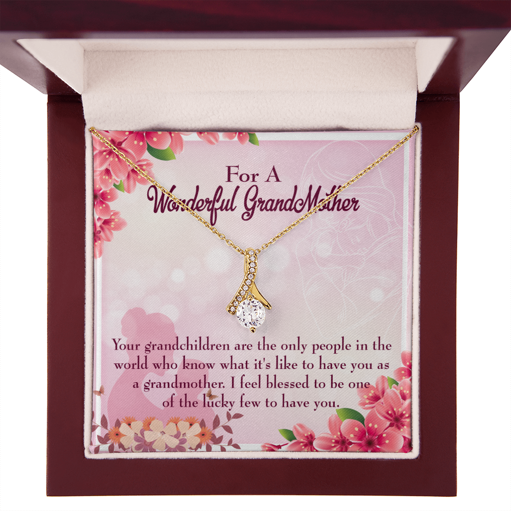 To My Grandmother Grandchild Granny Alluring Ribbon Necklace Message Card-Express Your Love Gifts