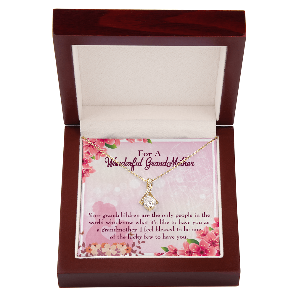 To My Grandmother Grandchild Granny Alluring Ribbon Necklace Message Card-Express Your Love Gifts