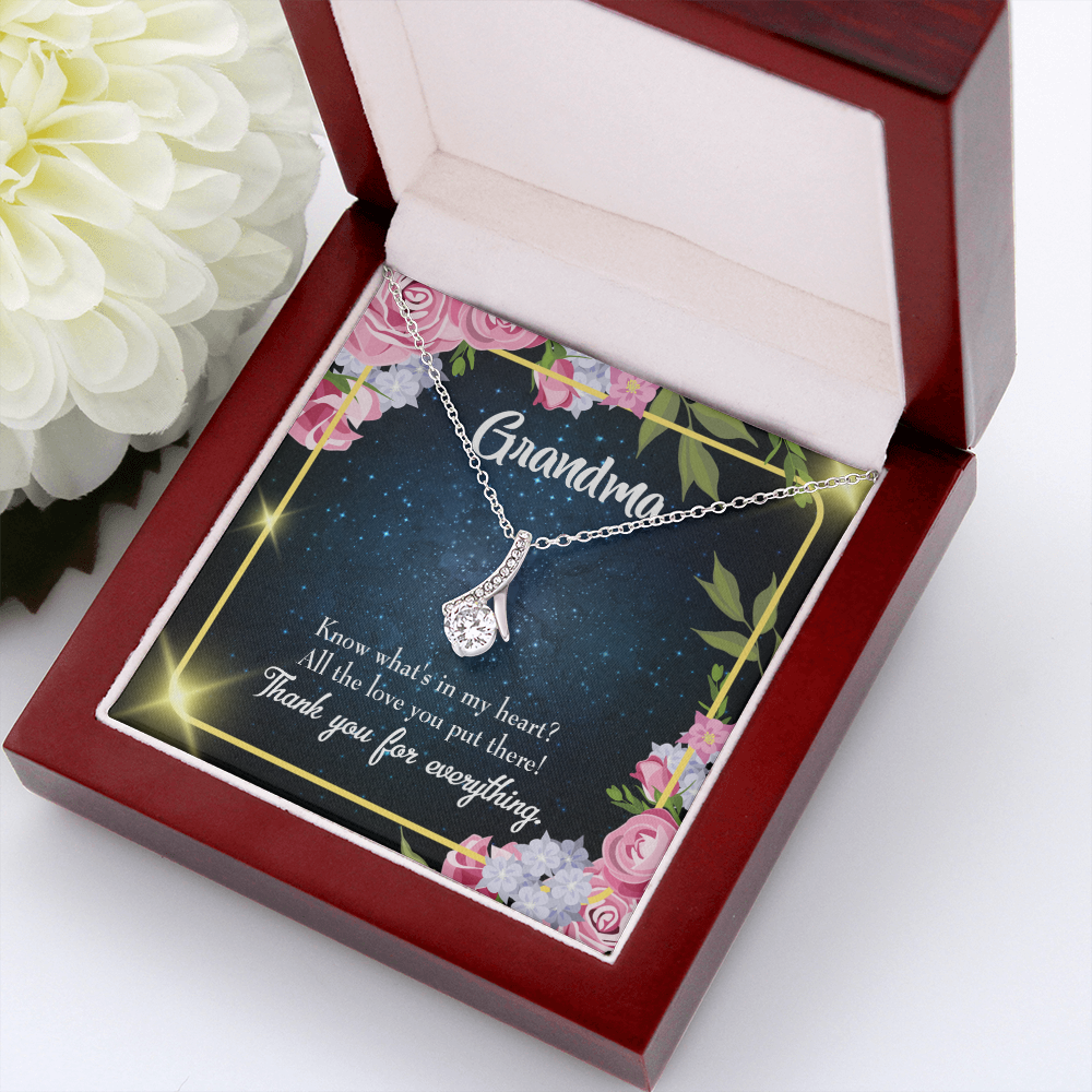 To My Grandmother Grandchild to Grandma Alluring Ribbon Necklace Message Card-Express Your Love Gifts