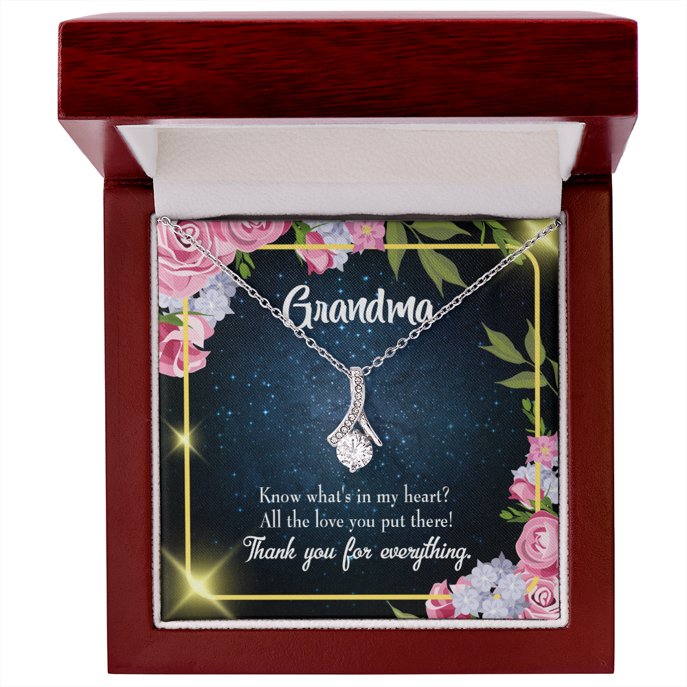 To My Grandmother Grandchild to Grandma Alluring Ribbon Necklace Message Card-Express Your Love Gifts