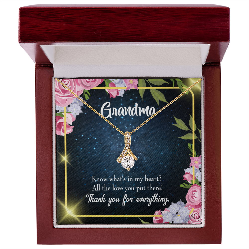 To My Grandmother Grandchild to Grandma Alluring Ribbon Necklace Message Card-Express Your Love Gifts