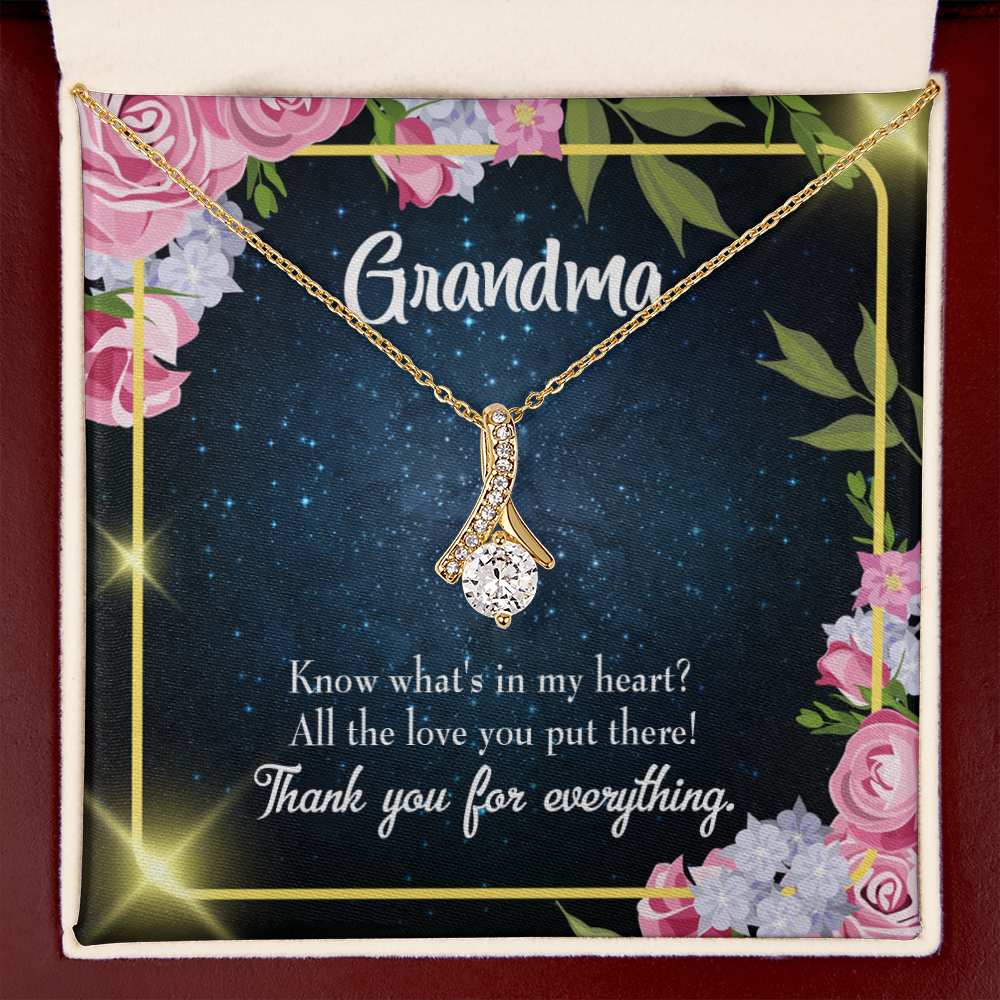 To My Grandmother Grandchild to Grandma Alluring Ribbon Necklace Message Card-Express Your Love Gifts