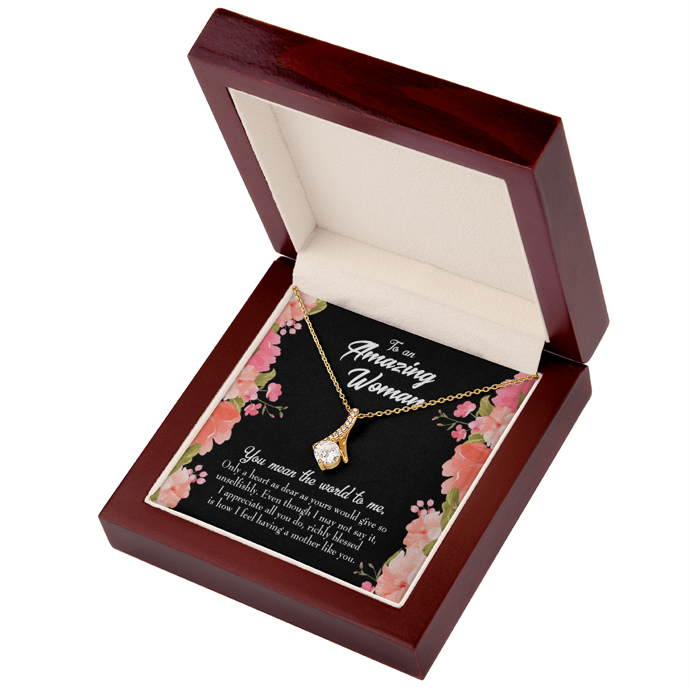 To My Grandmother Grandma is Giving Alluring Ribbon Necklace Message Card-Express Your Love Gifts