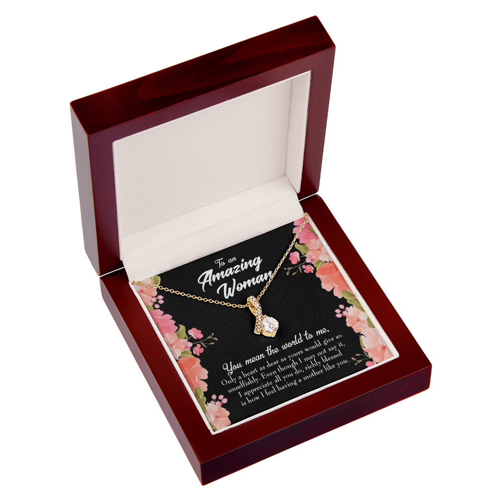 To My Grandmother Grandma is Giving Alluring Ribbon Necklace Message Card-Express Your Love Gifts