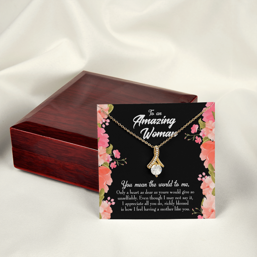 To My Grandmother Grandma is Giving Alluring Ribbon Necklace Message Card-Express Your Love Gifts