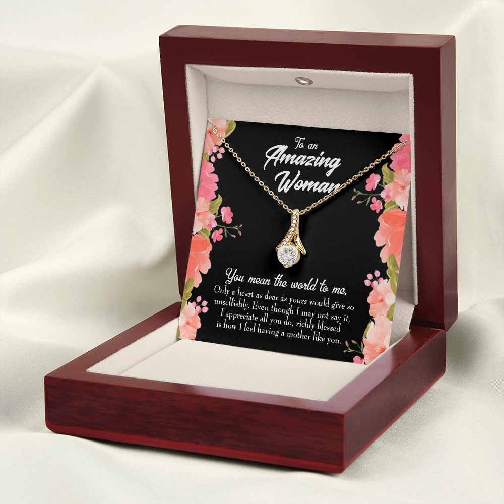 To My Grandmother Grandma is Giving Alluring Ribbon Necklace Message Card-Express Your Love Gifts