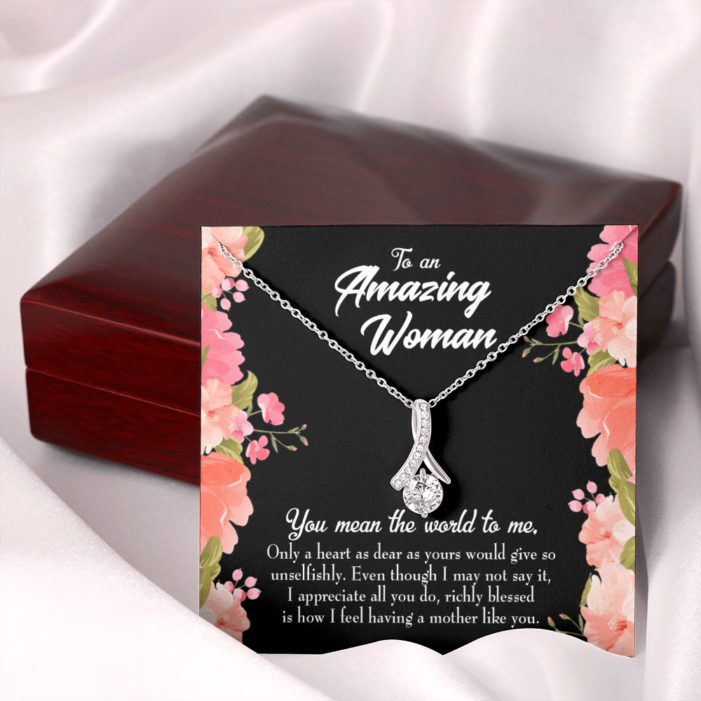 To My Grandmother Grandma is Giving Alluring Ribbon Necklace Message Card-Express Your Love Gifts