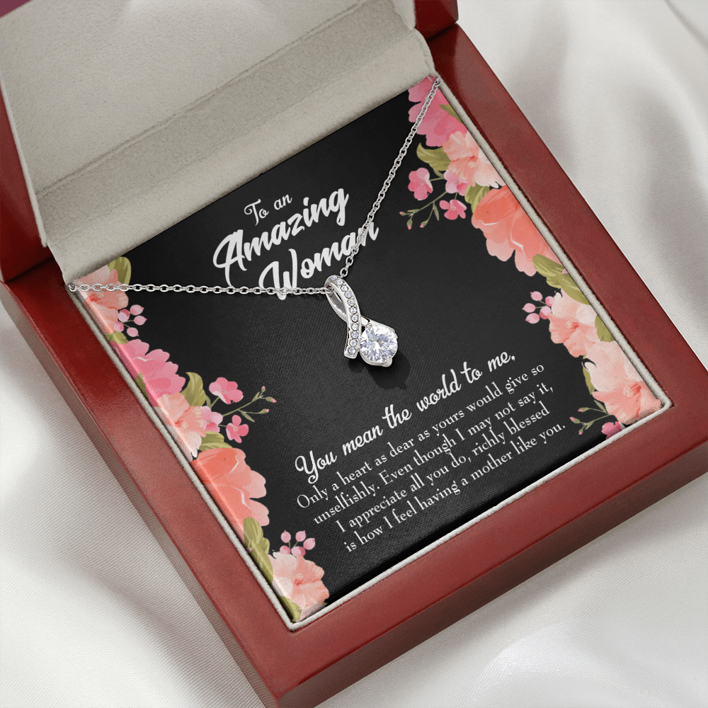 To My Grandmother Grandma is Giving Alluring Ribbon Necklace Message Card-Express Your Love Gifts