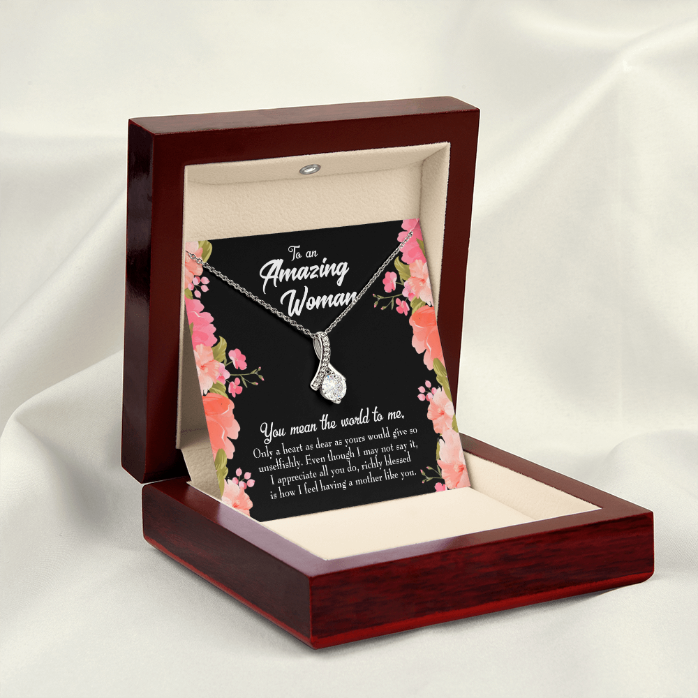 To My Grandmother Grandma is Giving Alluring Ribbon Necklace Message Card-Express Your Love Gifts