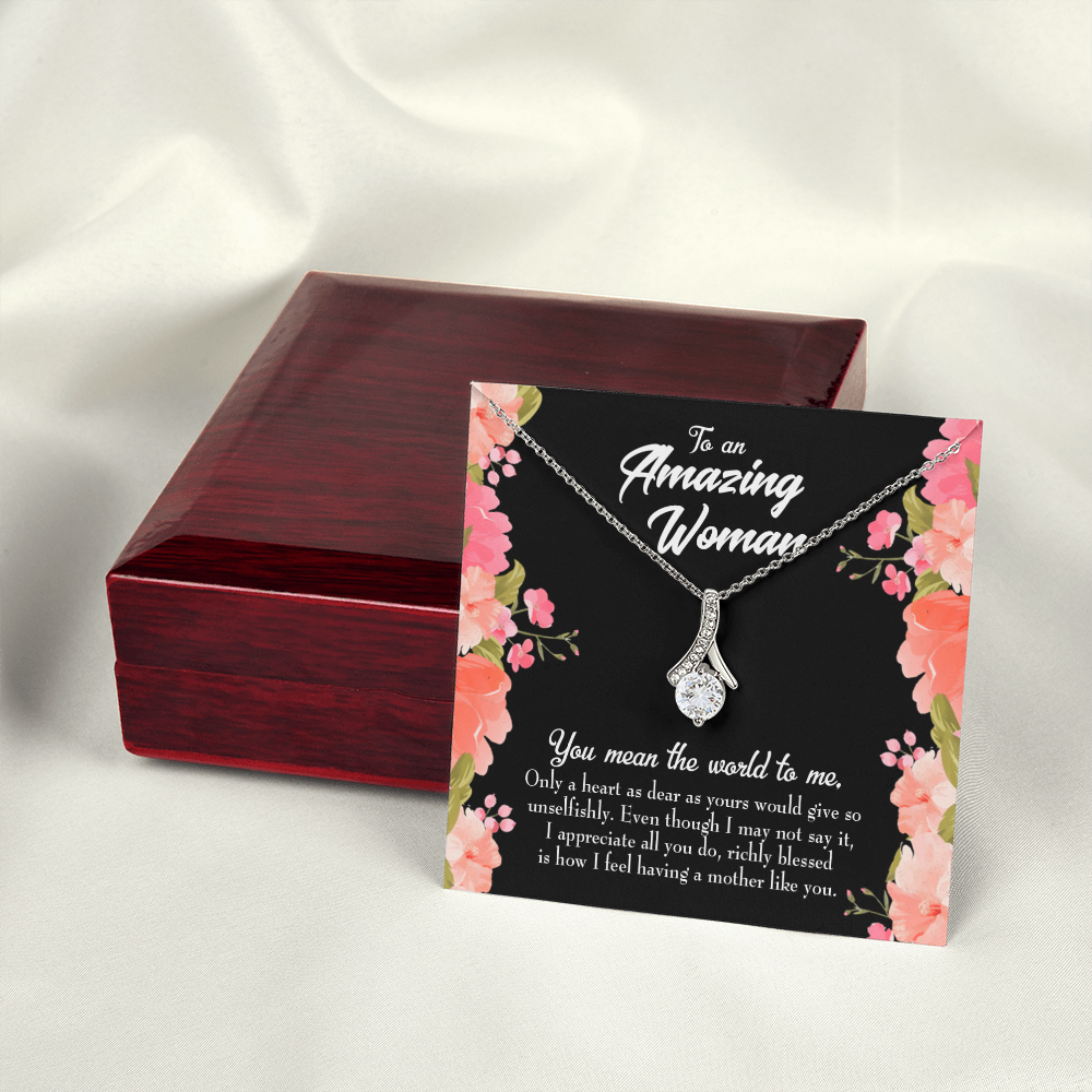 To My Grandmother Grandma is Giving Alluring Ribbon Necklace Message Card-Express Your Love Gifts