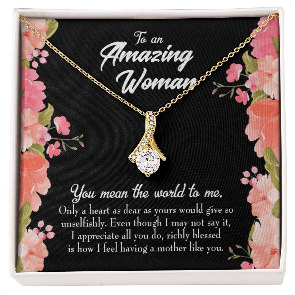 To My Grandmother Grandma is Giving Alluring Ribbon Necklace Message Card-Express Your Love Gifts