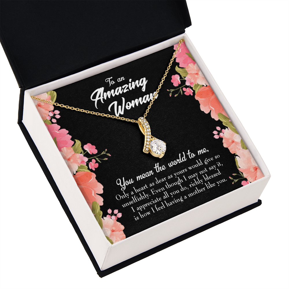 To My Grandmother Grandma is Giving Alluring Ribbon Necklace Message Card-Express Your Love Gifts