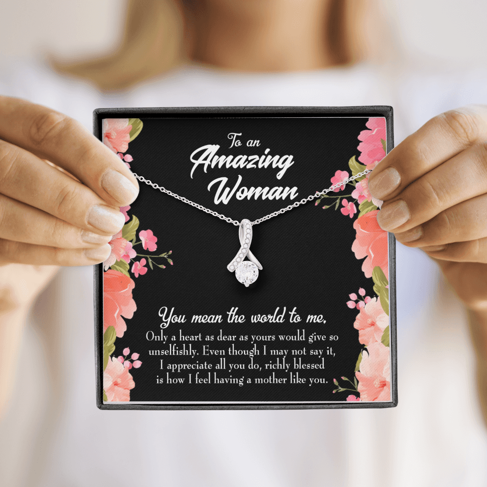 To My Grandmother Grandma is Giving Alluring Ribbon Necklace Message Card-Express Your Love Gifts