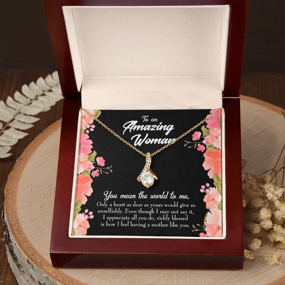 To My Grandmother Grandma is Giving Alluring Ribbon Necklace Message Card-Express Your Love Gifts