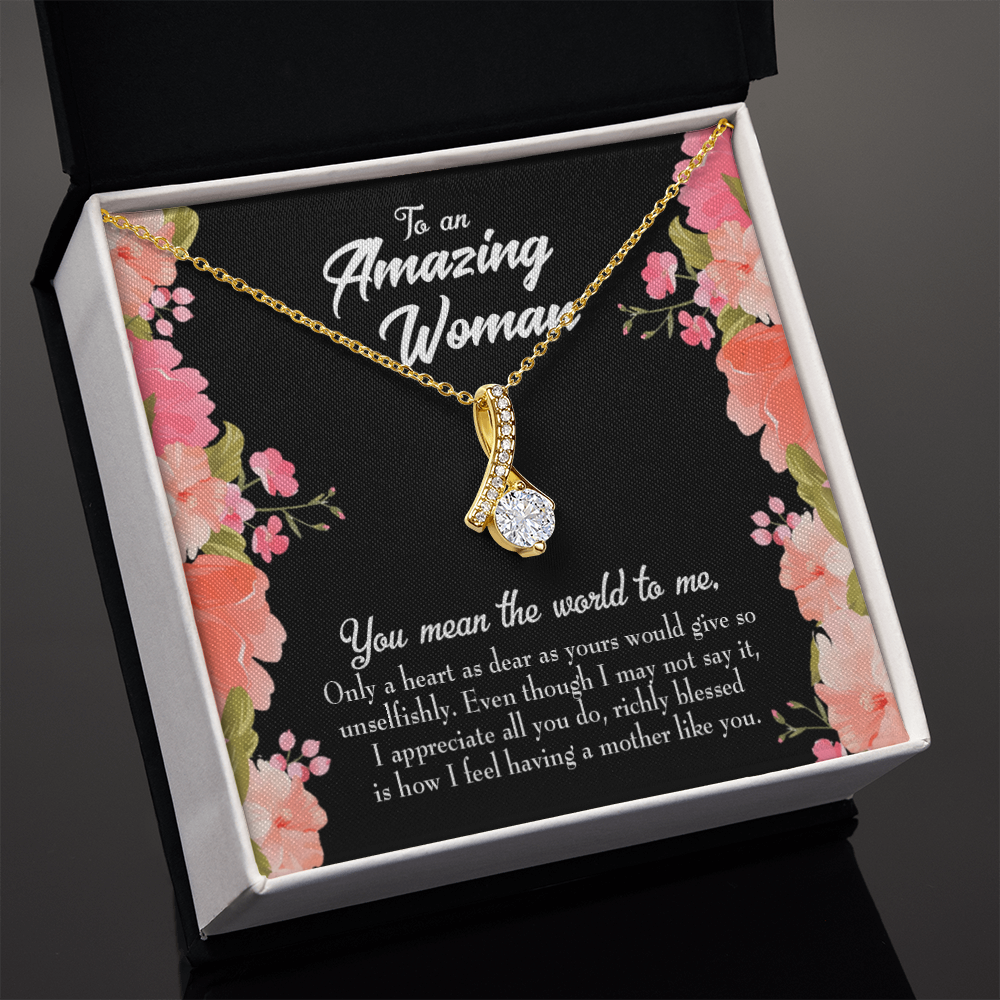 To My Grandmother Grandma is Giving Alluring Ribbon Necklace Message Card-Express Your Love Gifts