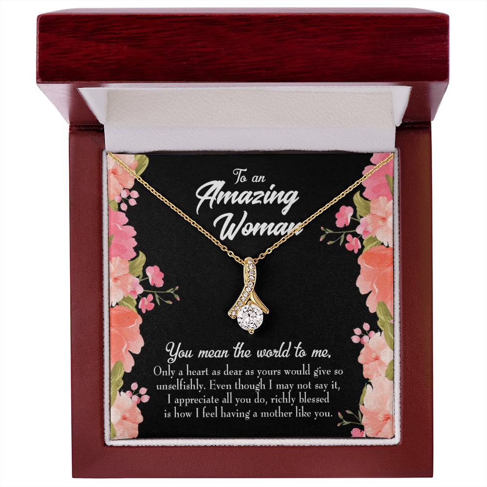 To My Grandmother Grandma is Giving Alluring Ribbon Necklace Message Card-Express Your Love Gifts