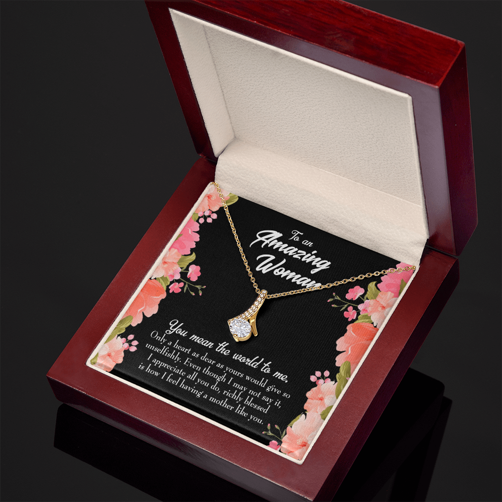 To My Grandmother Grandma is Giving Alluring Ribbon Necklace Message Card-Express Your Love Gifts