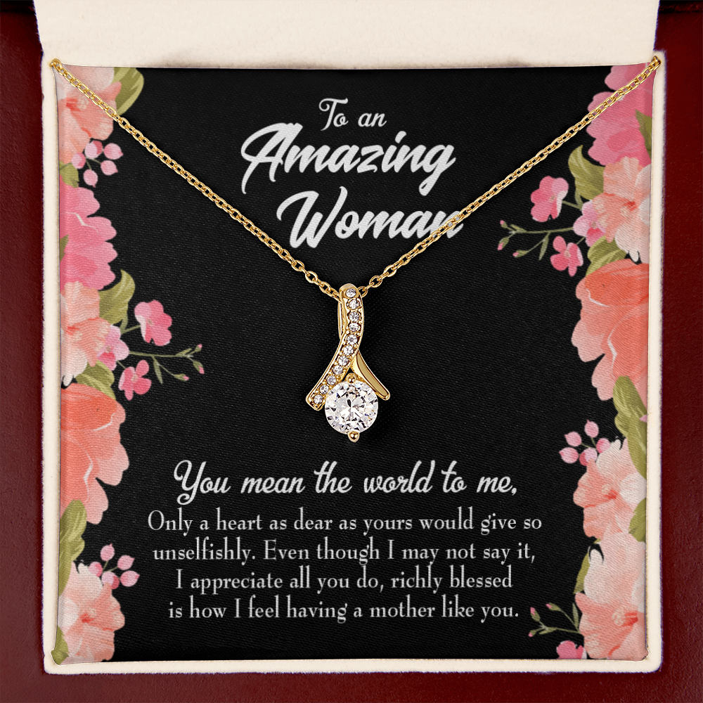 To My Grandmother Grandma is Giving Alluring Ribbon Necklace Message Card-Express Your Love Gifts