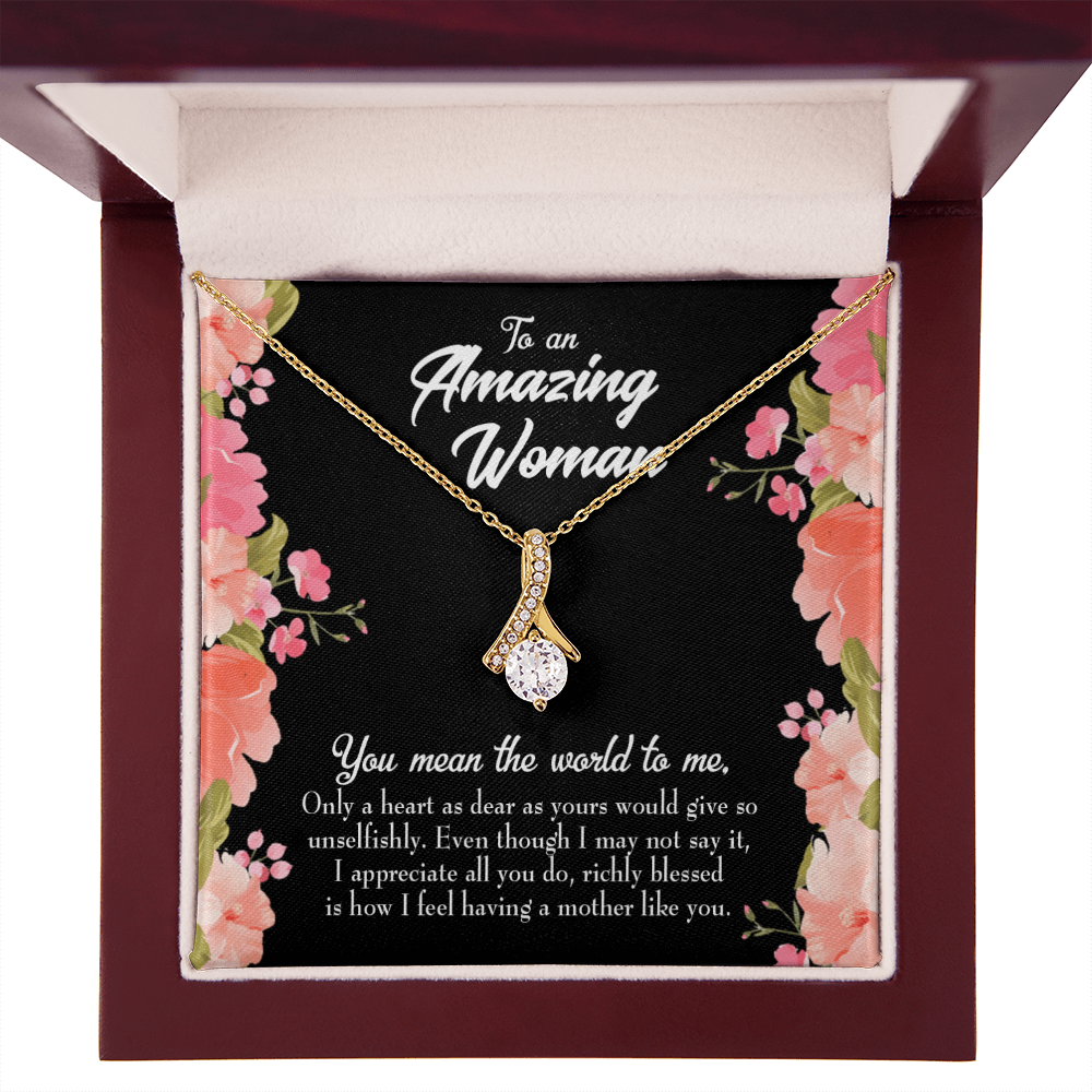 To My Grandmother Grandma is Giving Alluring Ribbon Necklace Message Card-Express Your Love Gifts