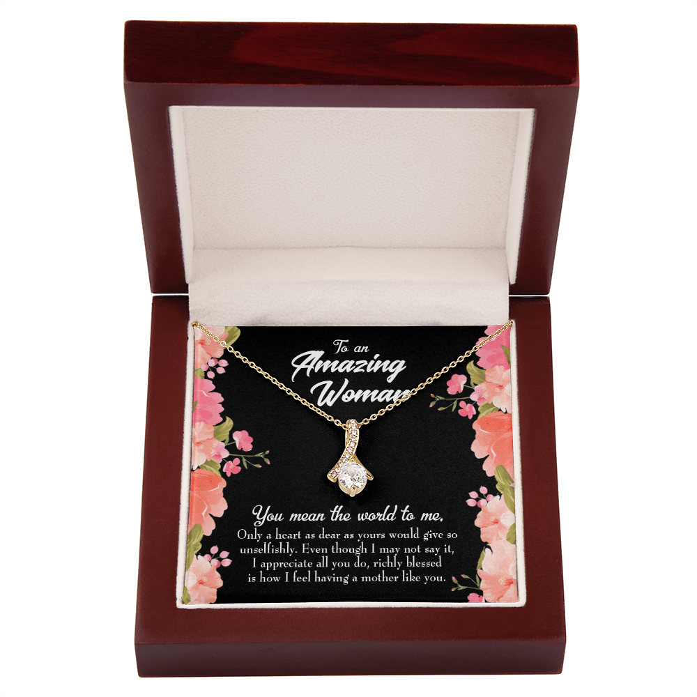 To My Grandmother Grandma is Giving Alluring Ribbon Necklace Message Card-Express Your Love Gifts