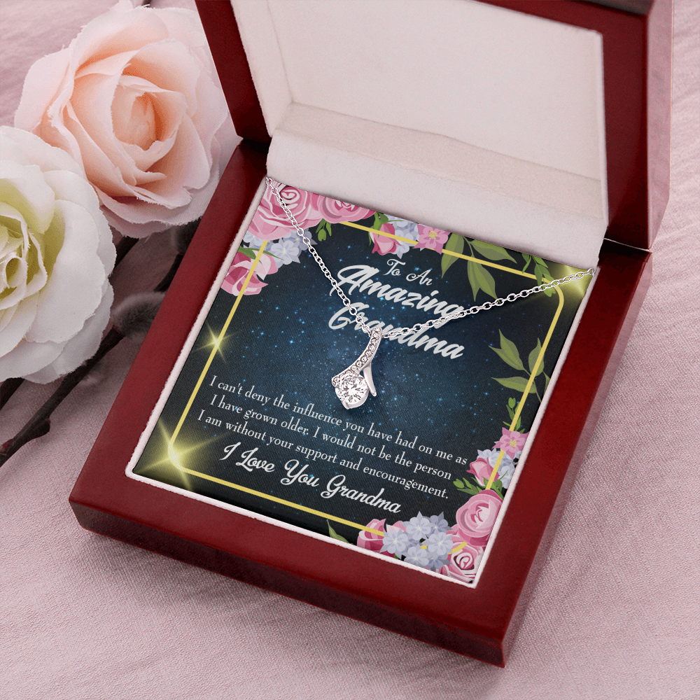 To My Grandmother Grandma Love Alluring Ribbon Necklace Message Card-Express Your Love Gifts