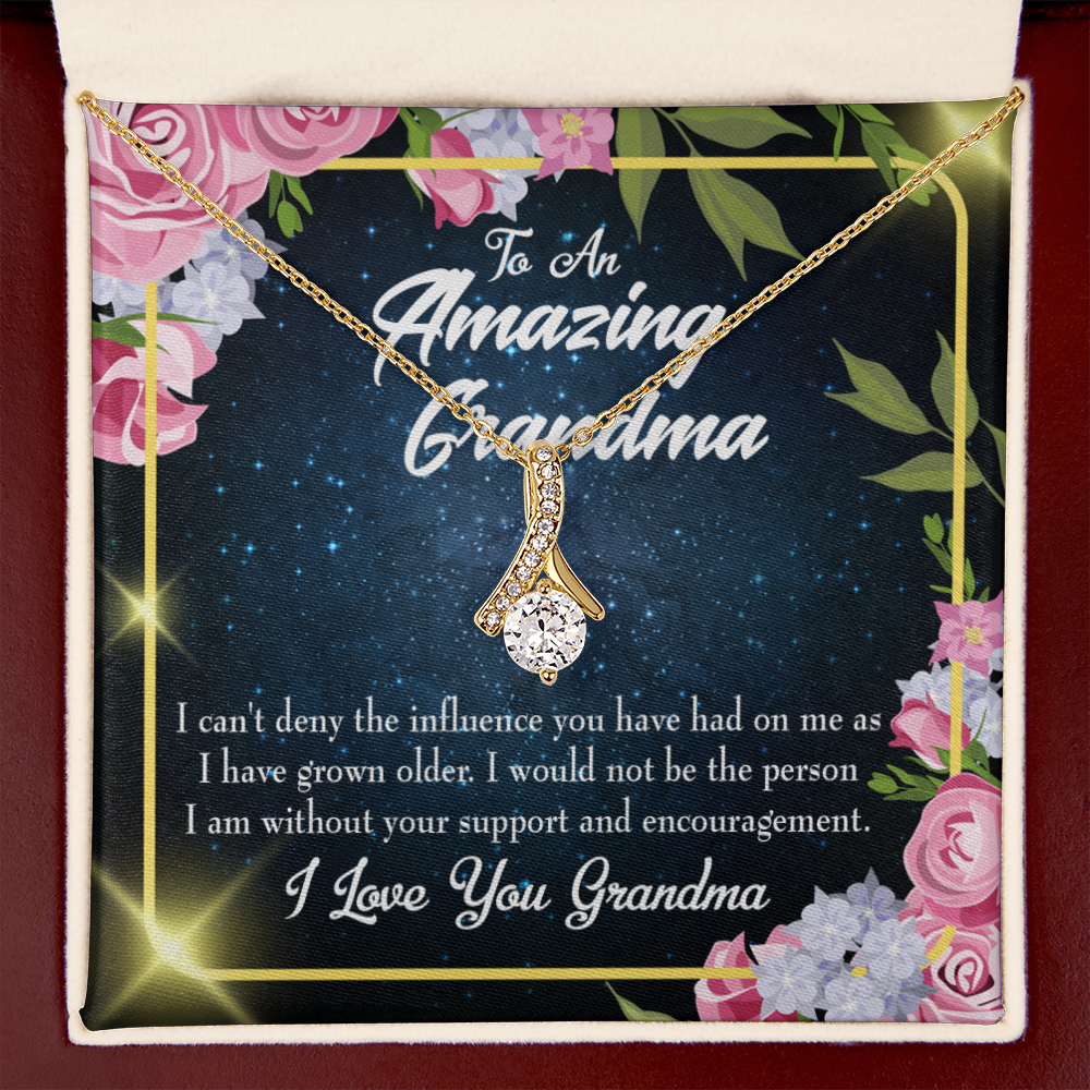 To My Grandmother Grandma Love Alluring Ribbon Necklace Message Card-Express Your Love Gifts