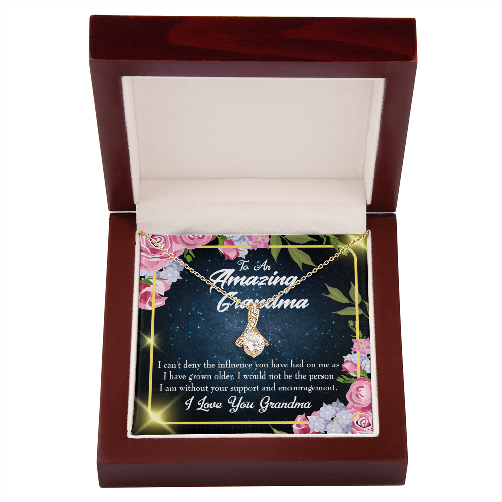 To My Grandmother Grandma Love Alluring Ribbon Necklace Message Card-Express Your Love Gifts