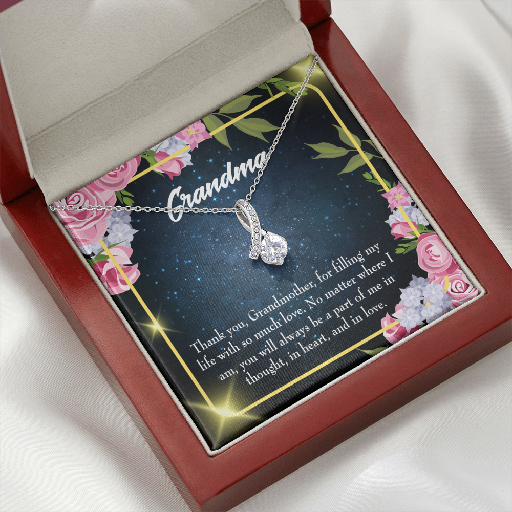 To My Grandmother Grandma Part of Me Alluring Ribbon Necklace Message Card-Express Your Love Gifts