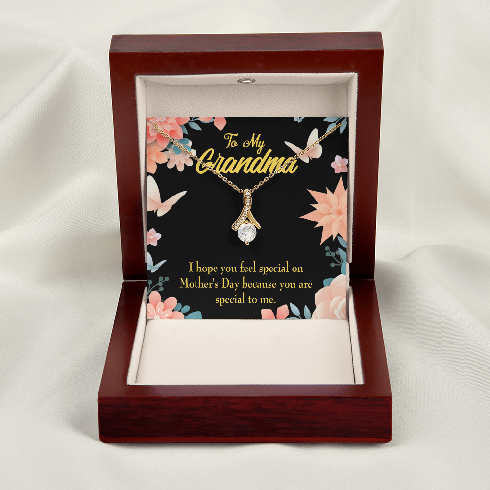 To My Grandmother Grandma Special Alluring Ribbon Necklace Message Card-Express Your Love Gifts