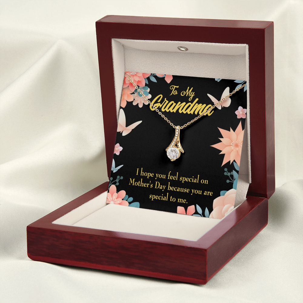 To My Grandmother Grandma Special Alluring Ribbon Necklace Message Card-Express Your Love Gifts